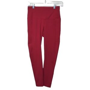 90 Degree By Reflex Red Athletic Leggings Small